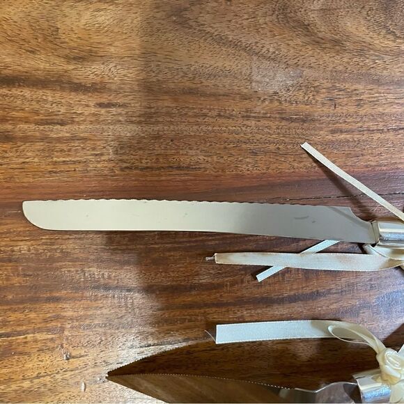 Set of Wedding Cake Knife and Server / Acrylic and Stainless Steel EUC - Picture 13 of 15